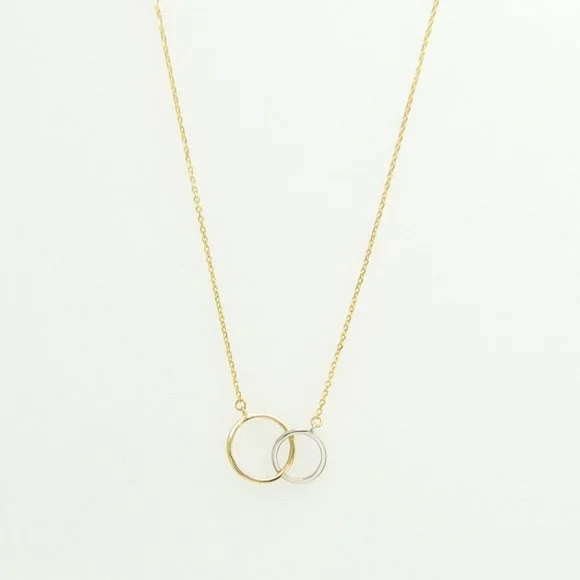Soleil 14K Gold Layered Silver Circles Necklace - Picture 4 of 10